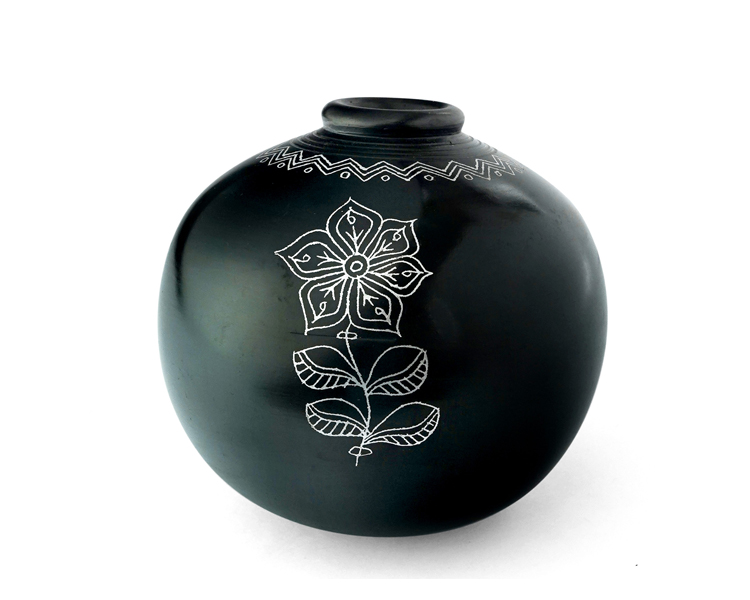 Black Clay Pottery Photography Pitcher 